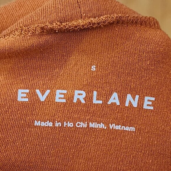 Everlane Orange Cotton Mockneck Long Sleeve Top - Picture 4 of 5